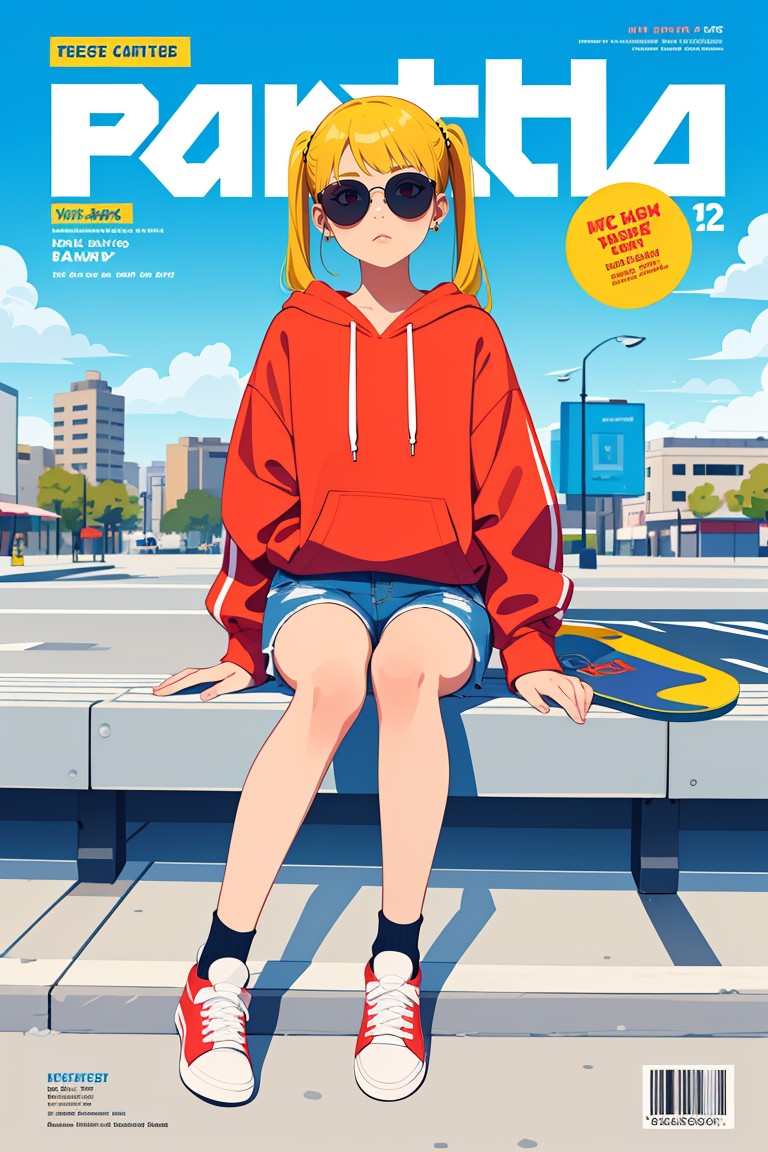 410792-3133140597-flat vector art,vector illustration, (Magazine cover-style illustration of a fashionable girl),street, in public,(The text on th.png